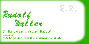 rudolf waller business card
